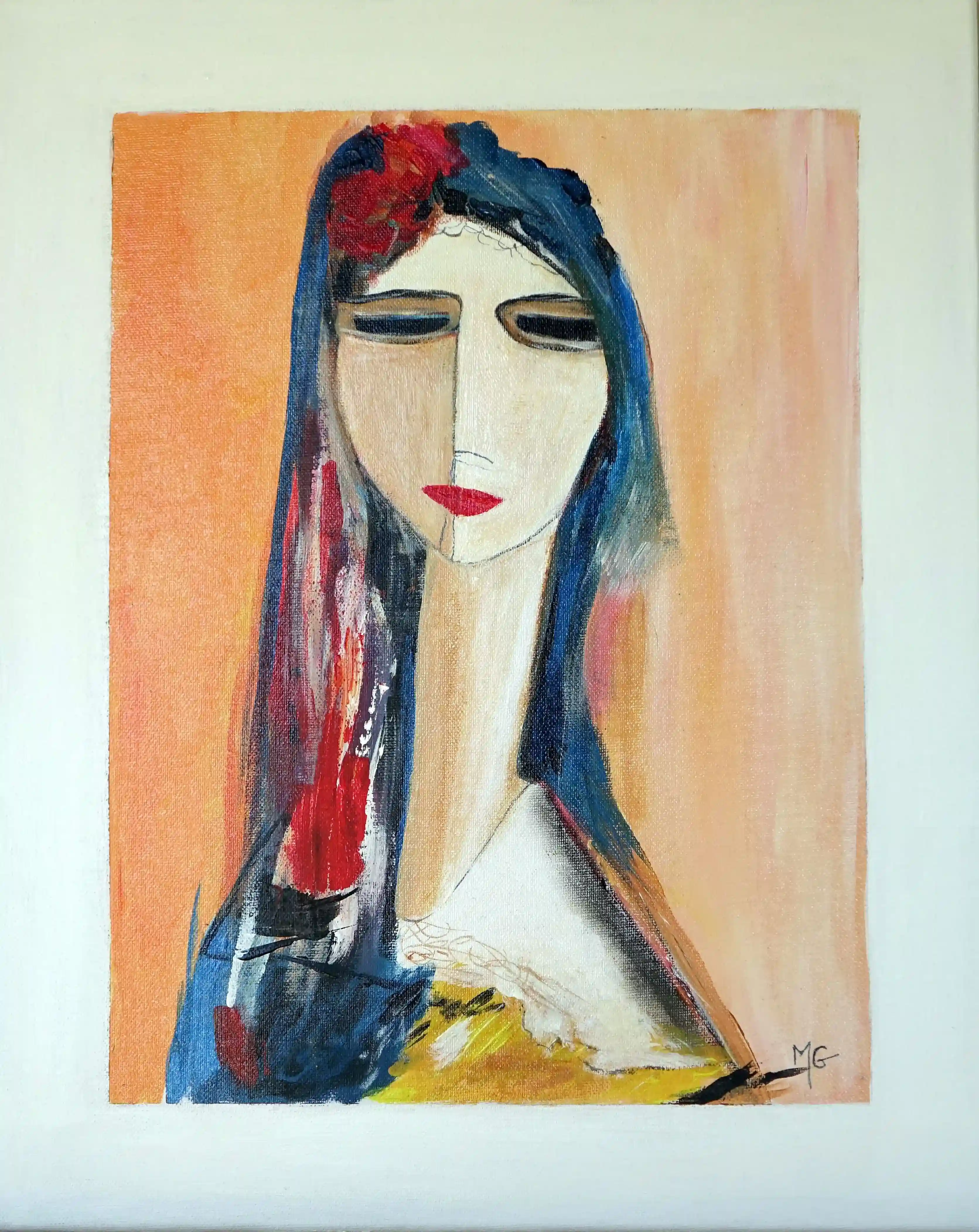 Femme au nœud rouge